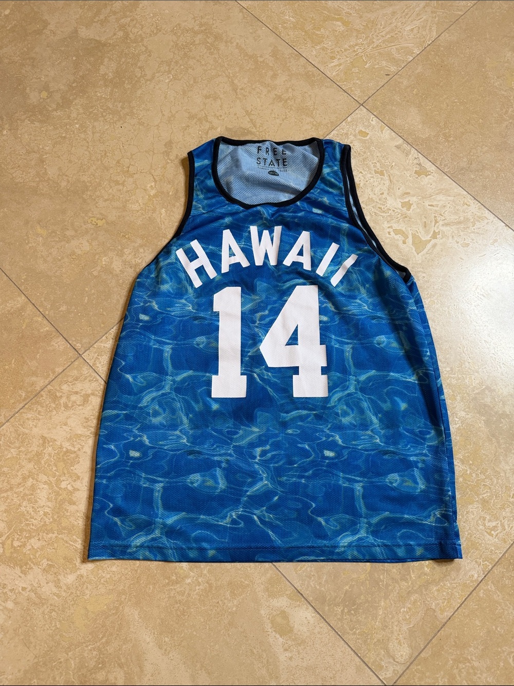 💙Free State Blue Hawaii #14 Men’s Swim Tank💙